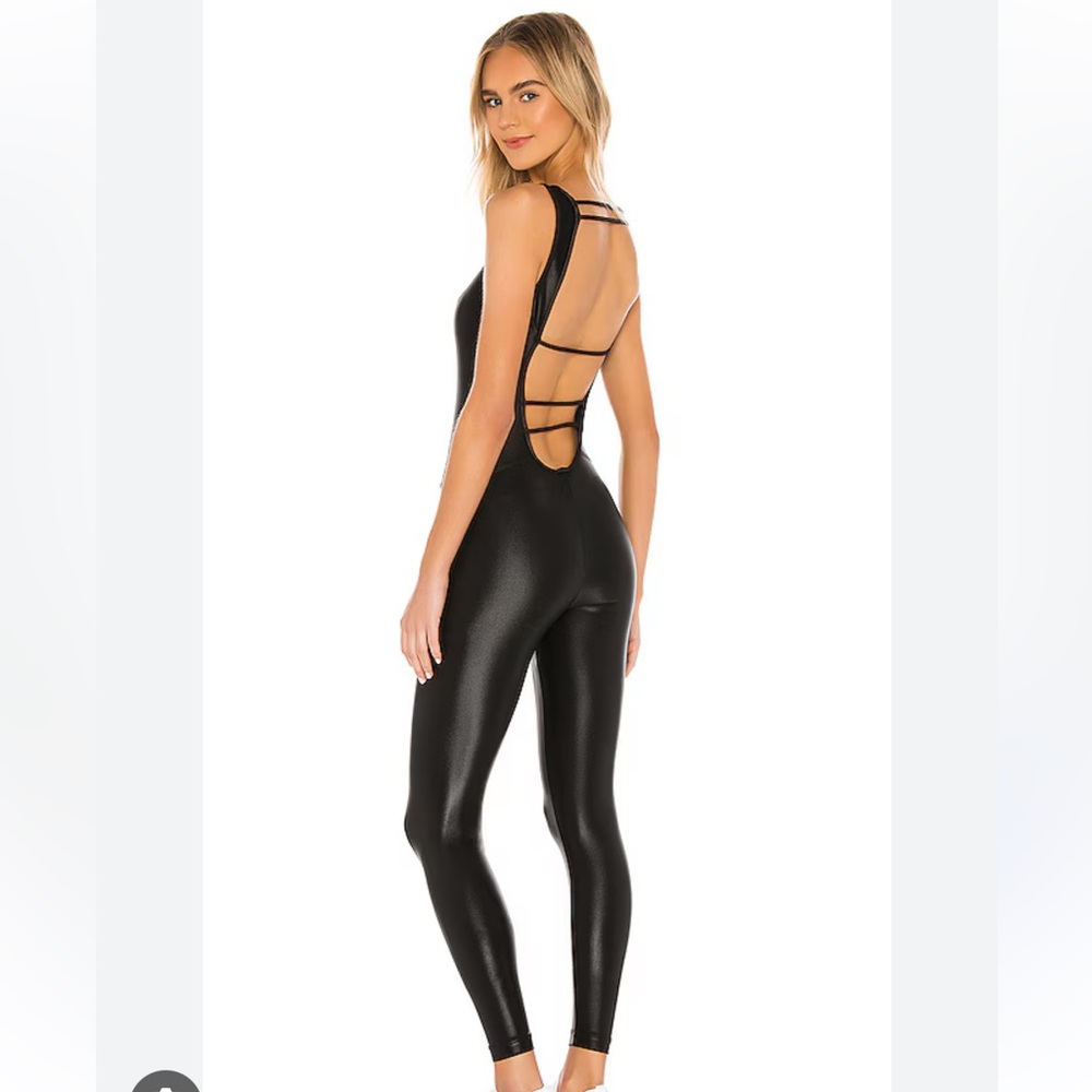 KORAL Jet black Jumpsuit Shiny Coated Finish Size Medium brand new with tags